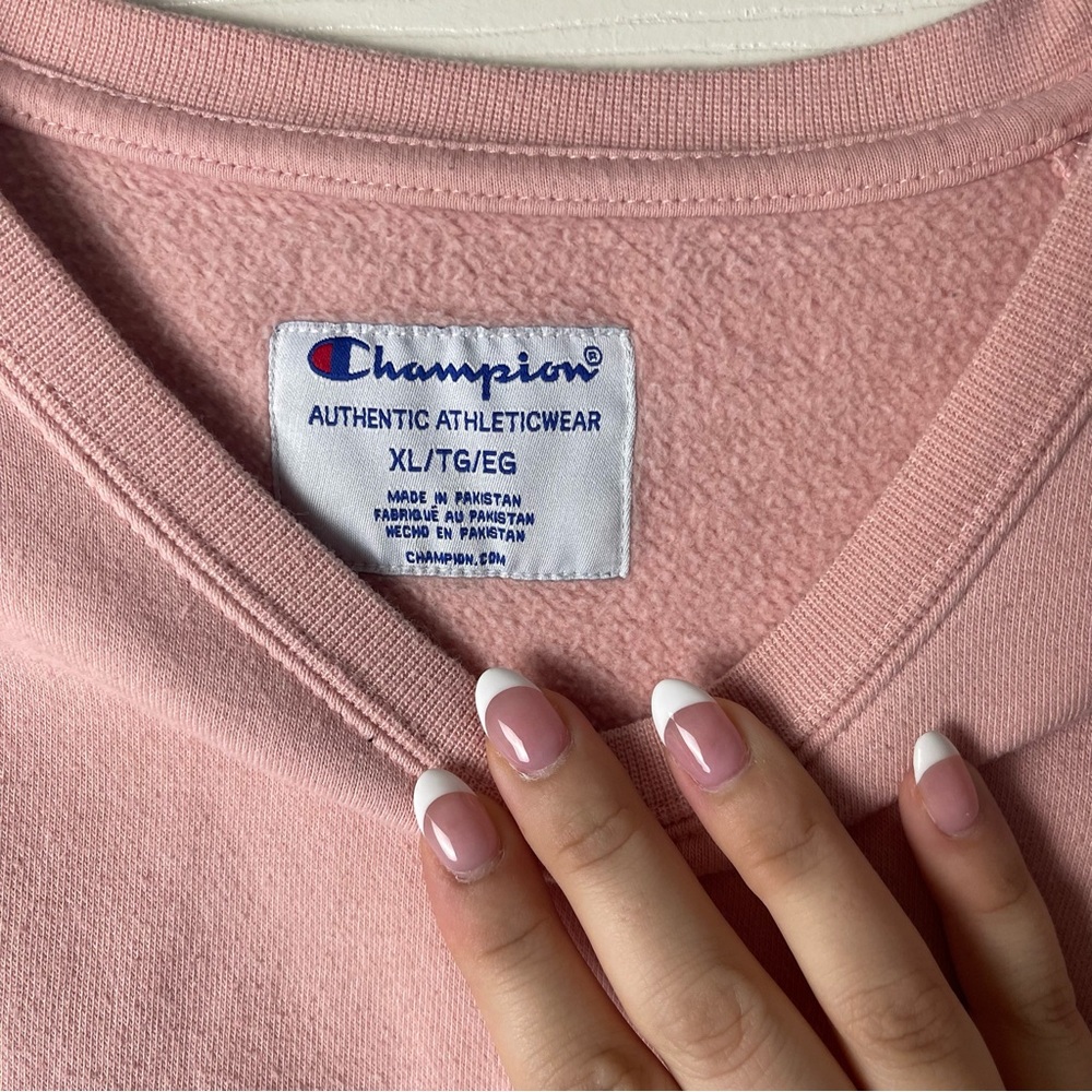 Champion Women's Light Pink Crew Neck Sweater - Picture 2 of 3